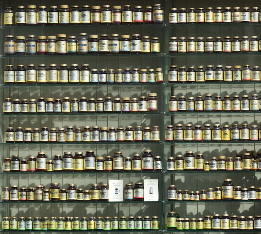 Nutritional supplements and vitamin bottles for men's health